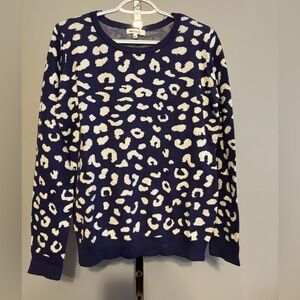 Miracle Women’s Sweater Navy Blue & White M/L NWT